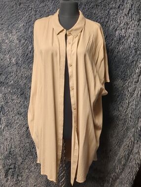 OAK + FORT Beige Button-Down Dolman Shirt